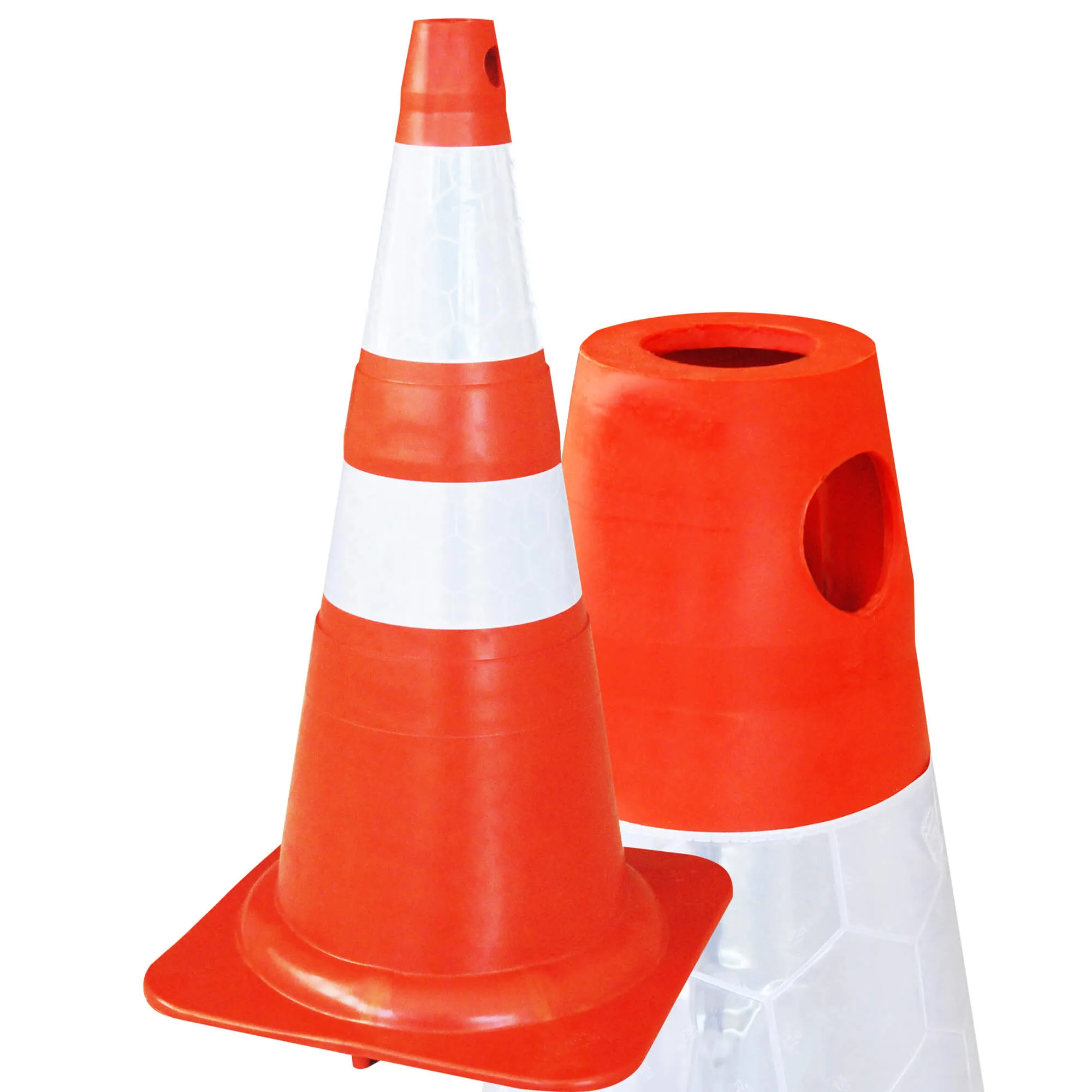 Cone de Sinalização Flexível Laranja/ Branco - Imagem 3